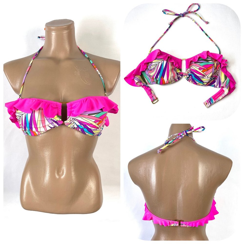 Pink Victoria's Secret halter swim top